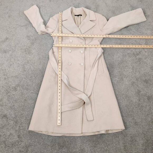 Sandra Angelozzi Women's Trench Coat Size 38 Beige Wool Viscose Casual Timeless - Picture 6 of 9